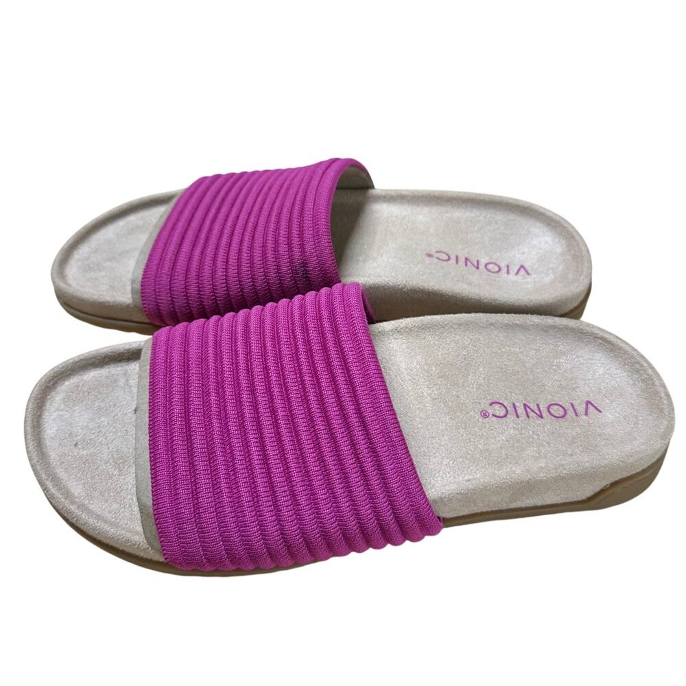Vionic Evie Knit Slide Sandal Rose Violet Women's Size 6.5 New in Box Condition - Picture 4 of 7